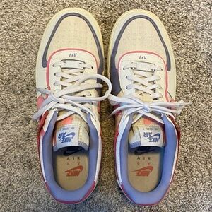 Nike Air Force 1 with Pink and Purple Highlights Women’s Size 9
